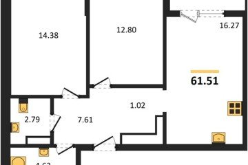 Фото №1: 2-комнатная квартира 60 м² - Краснодар, мкр. жилой комплекс Друзья, 