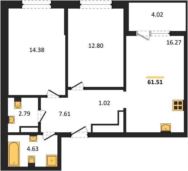 Фото №1: 2-комнатная квартира 60 м² - Краснодар, Прикубанский внутригородской округ, мкр. жилой комплекс Друзья