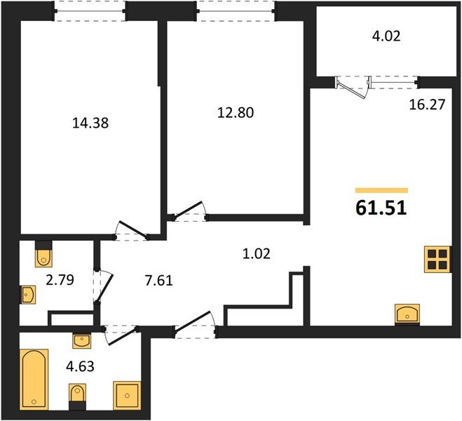 Фото №1: 2-комнатная квартира 60 м² - Краснодар, Прикубанский внутригородской округ, мкр. жилой комплекс Друзья
