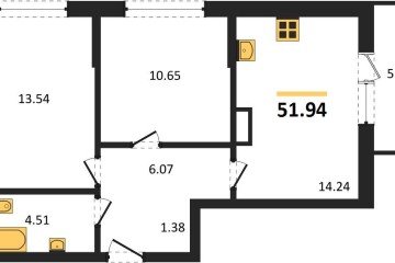 Фото №1: 2-комнатная квартира 51 м² - Краснодар, мкр. жилой комплекс Друзья, 