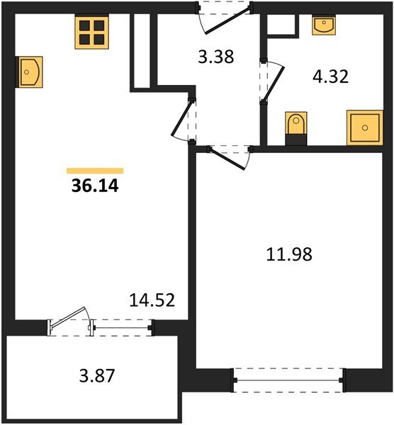 Фото №1: 1-комнатная квартира 36 м² - Краснодар, жилой комплекс Друзья, 