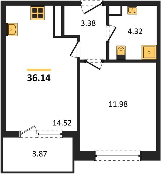 Фото №1: 1-комнатная квартира 35 м² - Краснодар, Прикубанский внутригородской округ, мкр. жилой комплекс Друзья