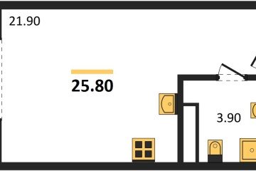 Фото №1: Студия 25 м² - Краснодар, мкр. ЖК Первое Место, ул. Виктора Казанцева, 1.2лит1