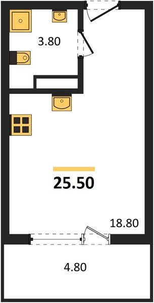 Фото №1: Студия 25 м² - Краснодар, Карасунский внутригородской округ, мкр. ЖК Первое Место, ул. Виктора Казанцева, 1.2лит1