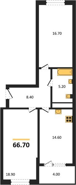 Фото №1: 2-комнатная квартира 66 м² - Краснодар, Карасунский внутригородской округ, мкр. ЖК Первое Место, ул. Виктора Казанцева, 1.2лит1