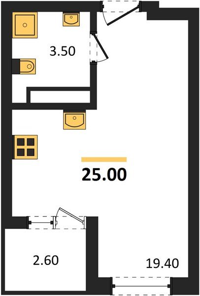 Фото №1: Студия 25 м² - Краснодар, Карасунский внутригородской округ, мкр. ЖК Первое Место, ул. Виктора Казанцева, 1.2лит1