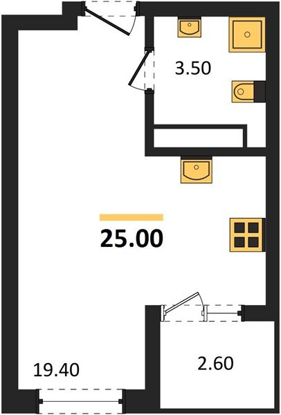 Фото №1: Студия 25 м² - Краснодар, Карасунский внутригородской округ, мкр. ЖК Первое Место, ул. Виктора Казанцева, 1.2лит1