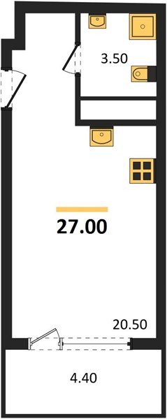 Фото №1: Студия 27 м² - Краснодар, Карасунский внутригородской округ, мкр. ЖК Первое Место, ул. Виктора Казанцева, 1.2лит1