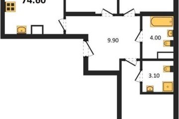 Фото №1: 3-комнатная квартира 74 м² - Краснодар, мкр. Карасунский внутригородской округ, ул. Виктора Казанцева, 1.2лит2