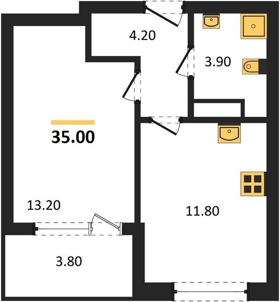 Фото №1: 1-комнатная квартира 35 м² - Краснодар, мкр. Карасунский внутригородской округ, ул. Виктора Казанцева, 1.2лит2