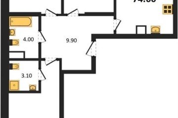 Фото №1: 3-комнатная квартира 74 м² - Краснодар, мкр. Карасунский внутригородской округ, ул. Виктора Казанцева, 1.2лит2
