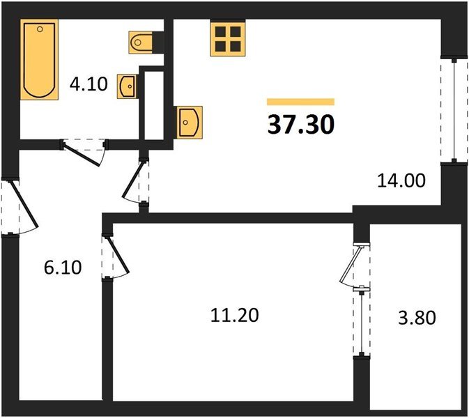 Фото №1: 1-комнатная квартира 37 м² - Краснодар, мкр. Карасунский внутригородской округ, ул. Виктора Казанцева, 1.2лит2