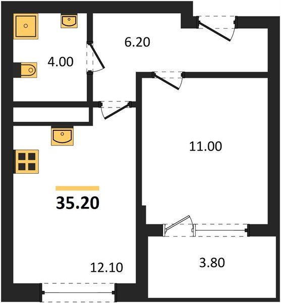 Фото №1: 1-комнатная квартира 35 м² - Краснодар, мкр. Карасунский внутригородской округ, ул. Виктора Казанцева, 1.2лит2