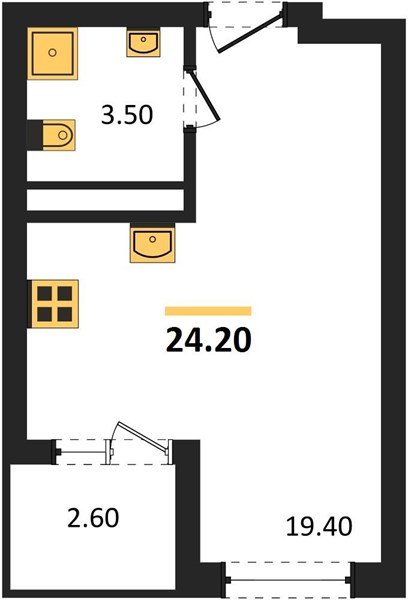 Фото №1: Студия 24 м² - Краснодар, мкр. Карасунский внутригородской округ, ул. Виктора Казанцева, 1.2лит2