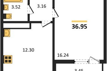 Фото №1: 1-комнатная квартира 36 м² - Яблоновский, мкр. жилой комплекс На Шоссейной, ул. Шоссейная, 72/3