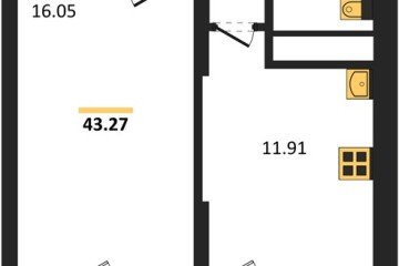 Фото №1: 1-комнатная квартира 43 м² - Знаменский, мкр. Карасунский внутригородской округ, 