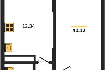 Фото №1: 1-комнатная квартира 40 м² - Знаменский, мкр. Карасунский внутригородской округ, 