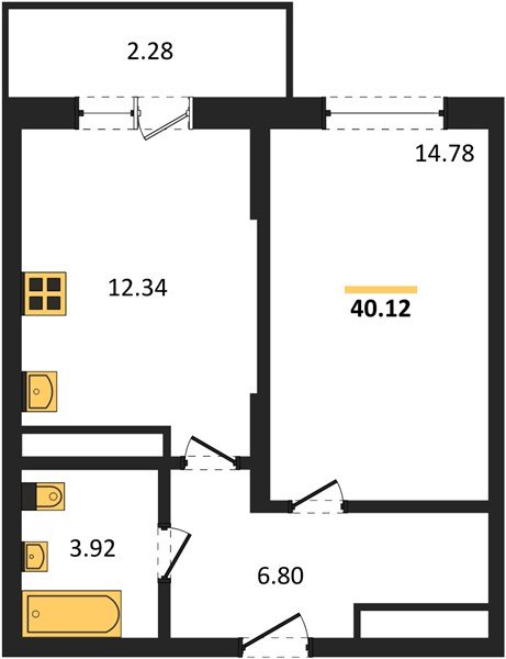 Фото №1: 1-комнатная квартира 40 м² - Знаменский, Родные Просторы, мкр. Карасунский внутригородской округ