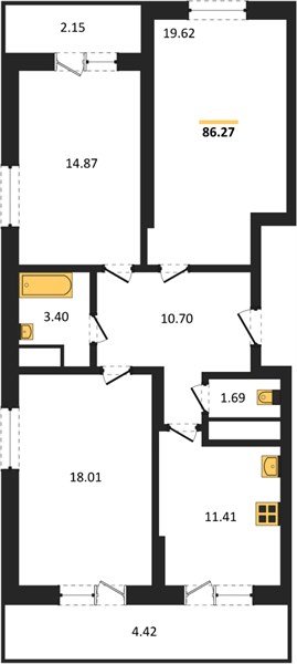 Фото №1: 3-комнатная квартира 86 м² - Знаменский, Родные Просторы, мкр. Карасунский внутригородской округ