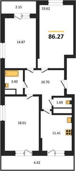 Фото №1: 3-комнатная квартира 86 м² - Знаменский, Родные Просторы, мкр. Карасунский внутригородской округ