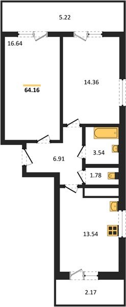 Фото №1: 2-комнатная квартира 64 м² - Знаменский, Родные Просторы, мкр. Карасунский внутригородской округ