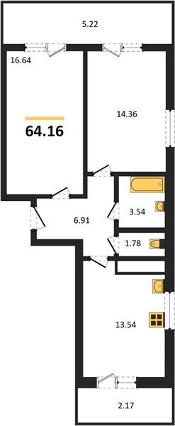 Фото №1: 2-комнатная квартира 64 м² - Знаменский, Родные Просторы, мкр. Карасунский внутригородской округ