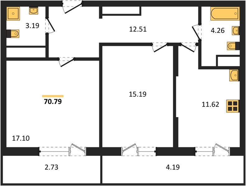 Фото №1: 2-комнатная квартира 70 м² - Знаменский, Родные Просторы, мкр. Карасунский внутригородской округ