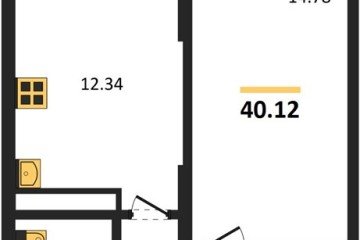 Фото №1: 1-комнатная квартира 40 м² - Знаменский, мкр. Родные Просторы, 