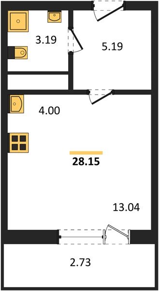 Фото №1: Студия 28 м² - Знаменский, Карасунский внутригородской округ, мкр. Родные Просторы