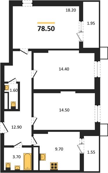 Фото №1: 3-комнатная квартира 78 м² - Знаменский, Карасунский внутригородской округ, мкр. Родные Просторы