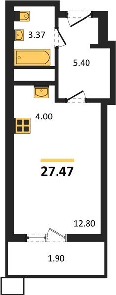 Фото №1: Студия 27 м² - Знаменский, Карасунский внутригородской округ, мкр. Родные Просторы