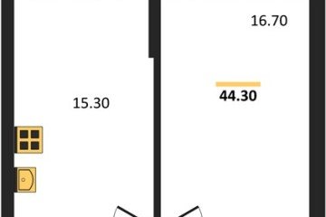 Фото №1: 1-комнатная квартира 44 м² - Гулькевичи, 