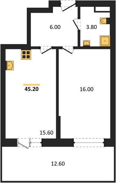 Фото №1: 1-комнатная квартира 45 м² - Гулькевичи, 