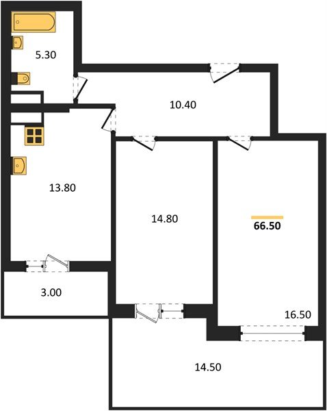 Фото №1: 2-комнатная квартира 66 м² - Гулькевичи, 