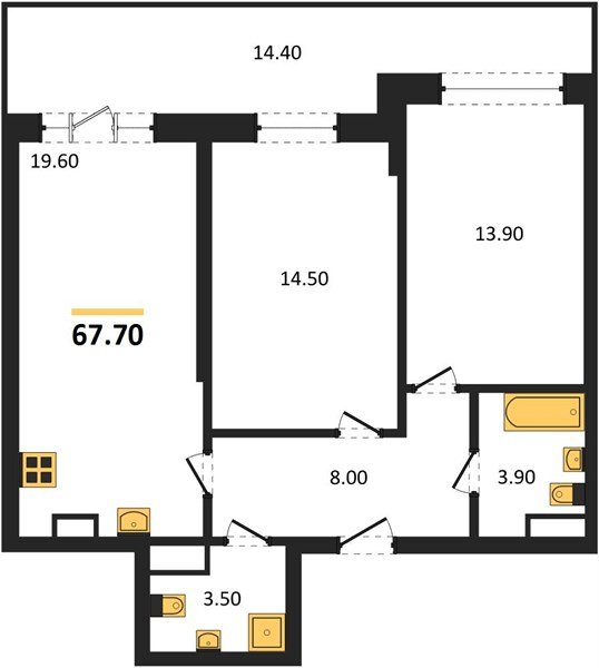 Фото №1: 2-комнатная квартира 67 м² - Гулькевичи, 
