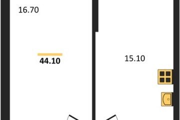 Фото №1: 1-комнатная квартира 44 м² - Гулькевичи, 