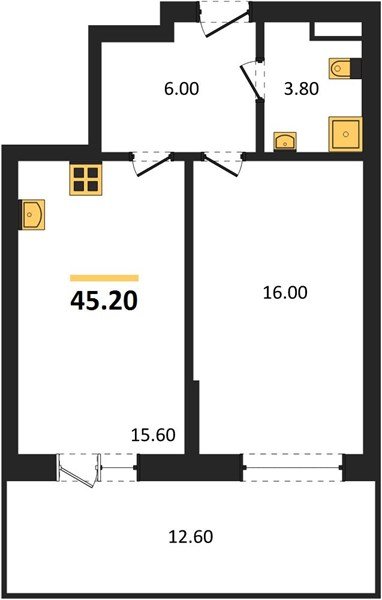 Фото №1: 1-комнатная квартира 45 м² - Гулькевичи, 
