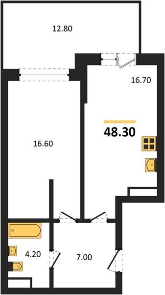 Фото №1: 1-комнатная квартира 48 м² - Гулькевичи, 