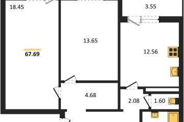 Фото №1: 2-комнатная квартира 67 м² - Краснодар, мкр. Прикубанский внутригородской округ, ул. имени Героя Советского Союза Николая Воробьёва, 17