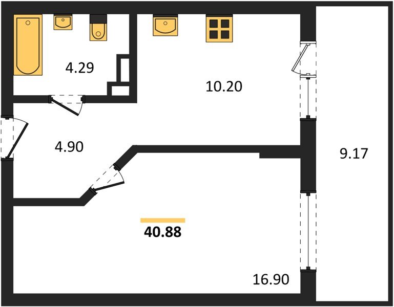 Фото №1: 1-комнатная квартира 40 м² - Краснодар, Достояние, 