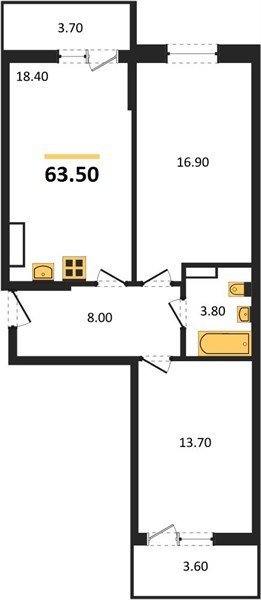 Фото №1: 2-комнатная квартира 63 м² - Краснодар, Прикубанский внутригородской округ, мкр. жилой комплекс Лето, ул. Западный Обход, 50
