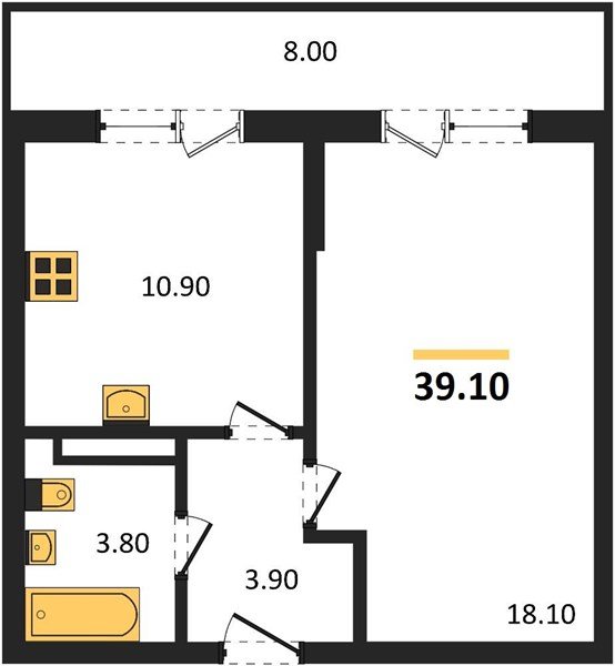 Фото №1: 1-комнатная квартира 39 м² - Краснодар, жилой комплекс Лето, 