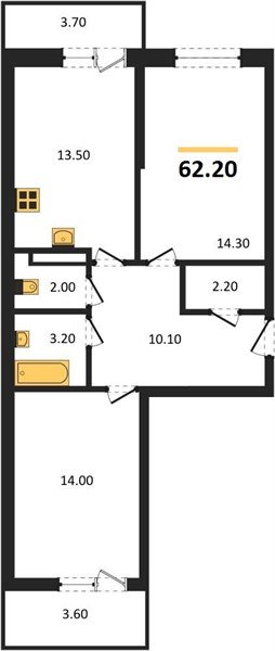 Фото №1: 2-комнатная квартира 62 м² - Краснодар, жилой комплекс Лето, мкр. Прикубанский внутригородской округ