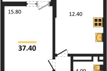 Фото №1: 1-комнатная квартира 37 м² - Майкоп, мкр. ЖК Звезды, 