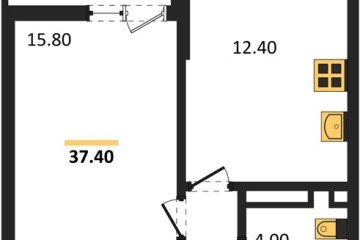 Фото №1: 1-комнатная квартира 37 м² - Майкоп, мкр. ЖК Звезды, 