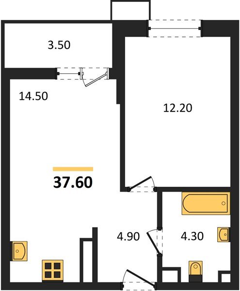 Фото №1: 1-комнатная квартира 37 м² - Майкоп