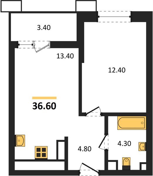 Фото №1: 1-комнатная квартира 36 м² - Майкоп