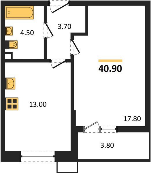 Фото №1: 1-комнатная квартира 40 м² - Майкоп