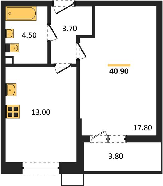 Фото №1: 1-комнатная квартира 40 м² - Майкоп