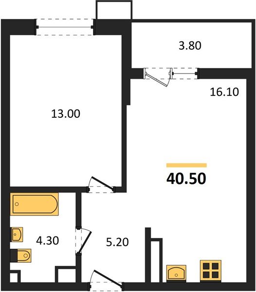 Фото №1: 1-комнатная квартира 40 м² - Майкоп
